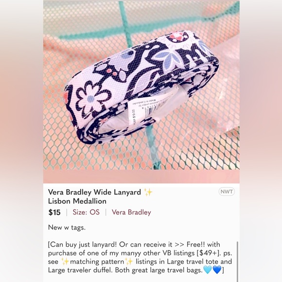 Vera Bradley Deluxe Travel Tote Bag ✨ Lisbon Medallion - Picture 14 of 16